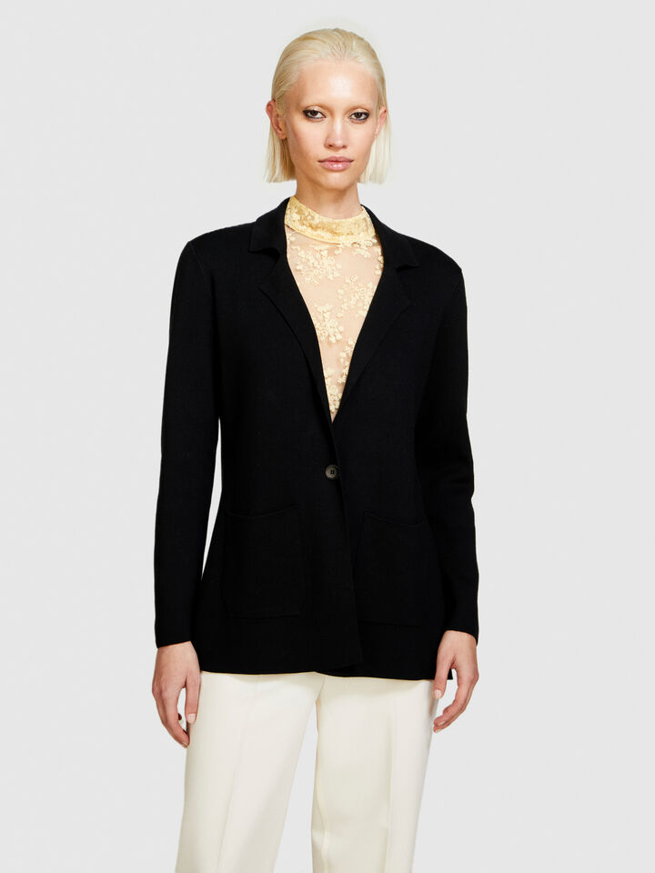 Knit blazer - women's blazers - Black | Sisley image number 4